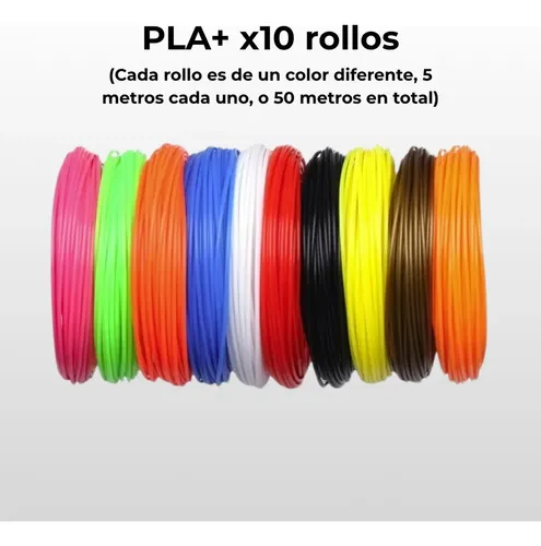 Filamento Pla Mix Colores 50 Mts Pack 1.75mm Para Lápiz 3d