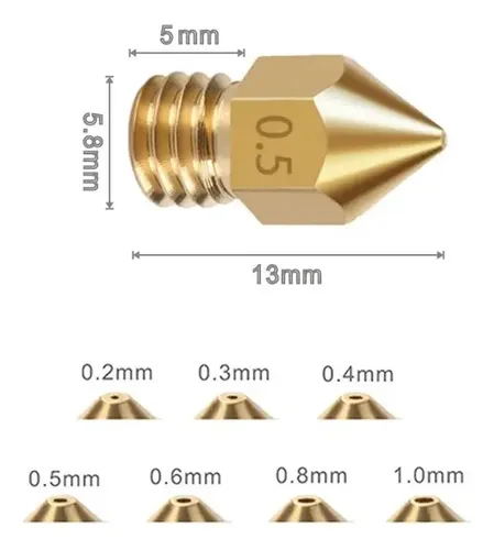 Nozzle Pico 0.4 Mm Bronce Hotend Mk8 Ender 3