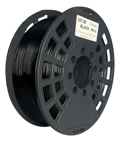 Filamento PETG Negro 1,75mm 1kg GST3D Impresión 3D Alta Resistencia