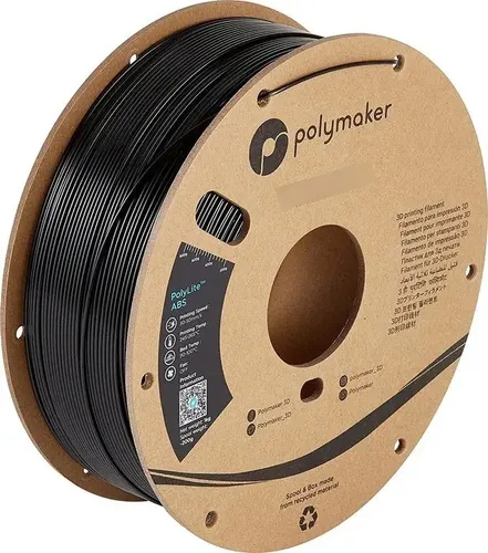 Filamento ABS Polymaker Polylite Negro de 1.75 mm y 1 kg