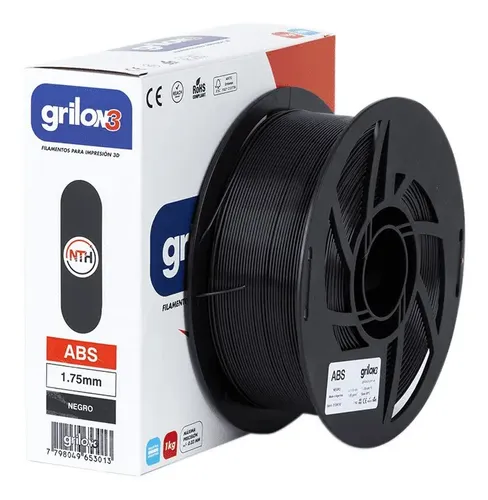 Filamento 3D Grilon3 ABS de 1.75mm y 1kg negro