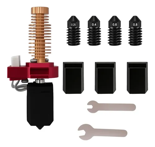 Kit Hotend Cerámico Con Boquillas Acero Y Fundas Silicona