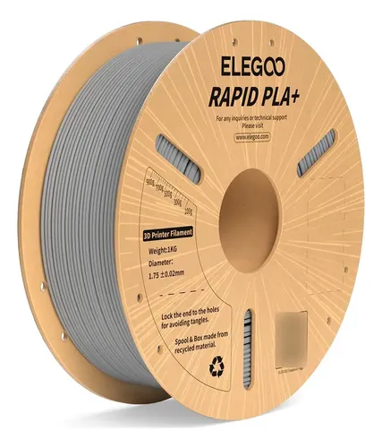 Filamento Rapid Pla Plus Elegoo Diámetro 1 75mm 1kg 600 Mm s Color Gris