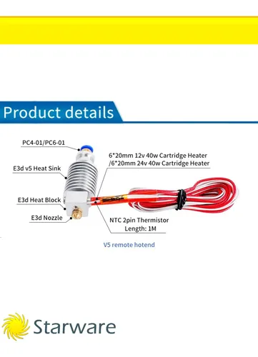 Hotend Te3d Kit V5 Metal Bowden
