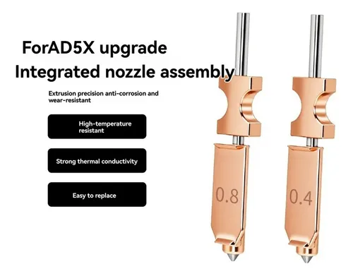 Para Boquilla Hotend Ad5x, Cabeza De Acero Endurecido Mejora
