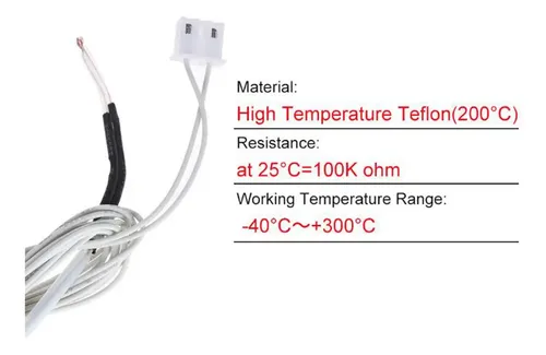 5x Sensor De Temperatura Termistor Ntc 100k Para Ender 3 Pro