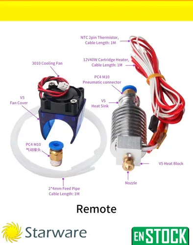 Hotend Te3d Kit V5 Metal Bowden