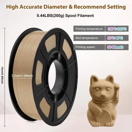 Filamento Pla Madera, 1.75 Mm 200g Para Impresora 3d