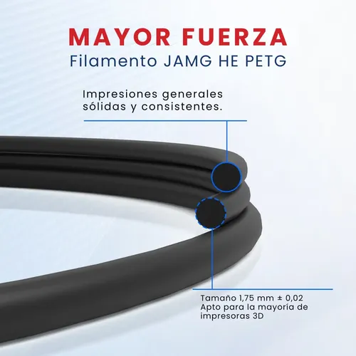 Filamento PETG Jamg He 1.75mm Verde 1kg Impresión 3D Resistente