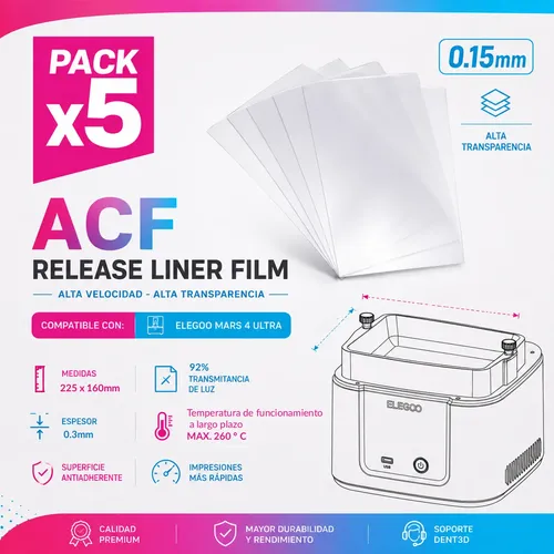 Fep Film Acf Impresora Elegoo Mars 4 Ultra Lcd X 5
