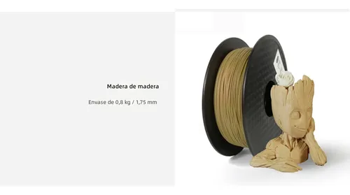 Filamento Pla Madera 1.75mm Para Impresora 3d