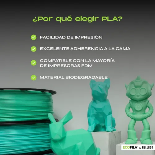 Filamento Pla Hellbot Ecofila 1.75mm 1kg Impresión 3d