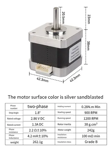 2026 Impresora 3d Nema 42 Stepper Motor 17hs4401, 38 Mm,