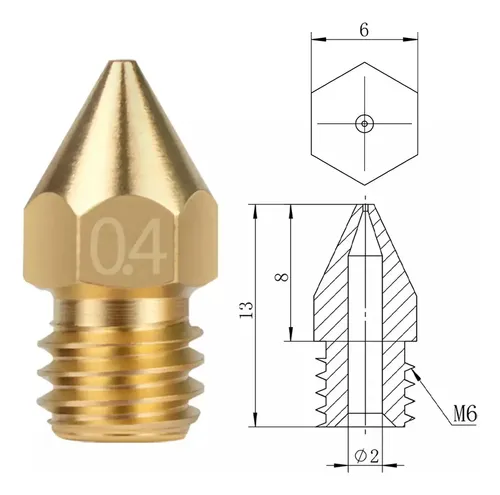 Nozzle 0.4 Pico Boquilla Bronce Hotend 1.75mm Impresora 3d