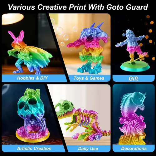 Filamento Pla De Seda Arcoíris Multicolor 1 Kg Para Impresió