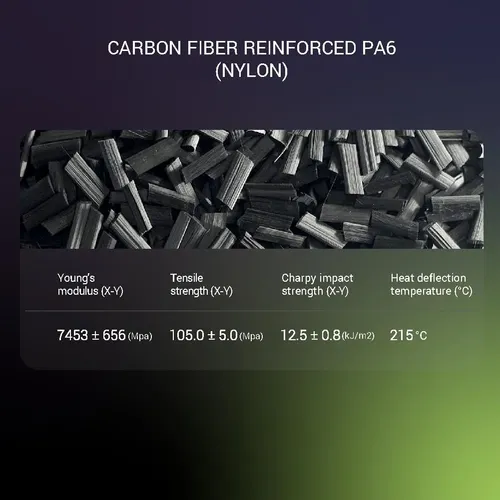 Filamento Nylon Pa6 Fibra De Carbono Negro 1 75mm 0 5kg