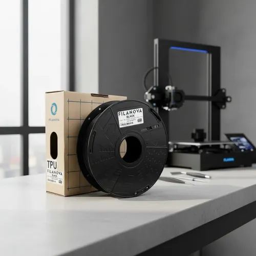 Filamento Tpu Flex Filanova 95a Negro 500gr 1.75mm Impresora