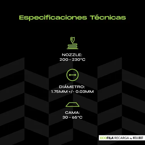 Filamento Pla Hellbot Ecofila 1.75 1kg Recarga Impresión 3d