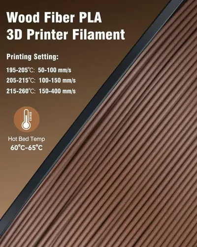 Filamento Pla Yoopai 1,75 Mm 1 Kg Fibra De Madera Cereza