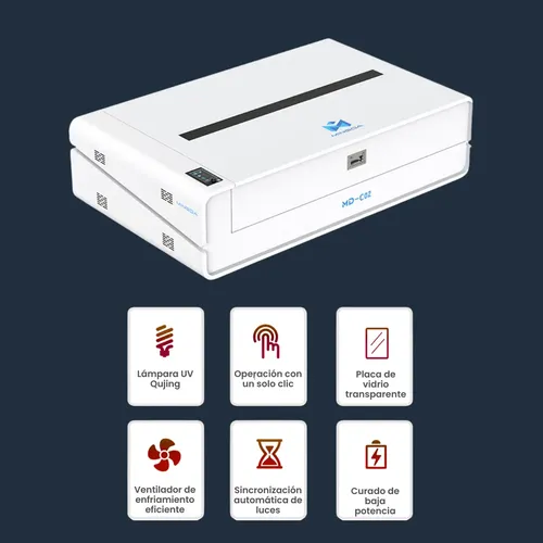 Impresora Curadora Uv Led Mingda Md-c02 Industrial Rapido