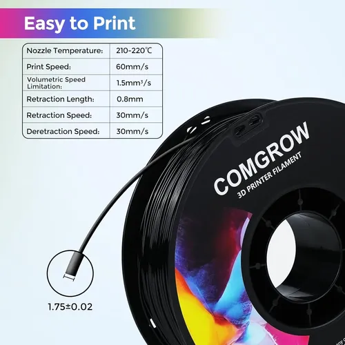 Fiamento En U, 1.75 Mm, 95 A, Flexible, Impresora 3d Flexibl Negro