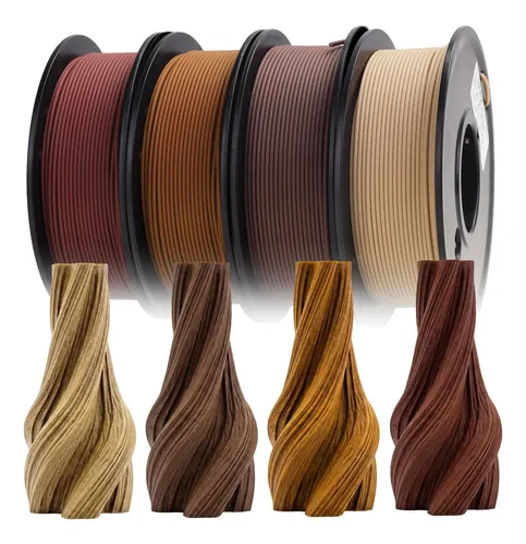 Paquete De Filamentos Semdon Wood Pla De 1,75 Mm, 250 G X 4
