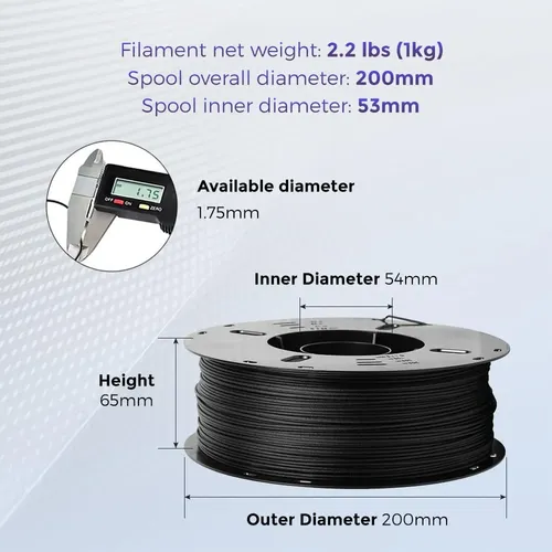 Filamento Para Impresora 3d Voxelab De Fibra De Carbono Petg