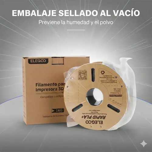 Filamento Rapid Pla Plus Elegoo Diámetro 1,75mm 1kg 600 Mm/s Color Negro