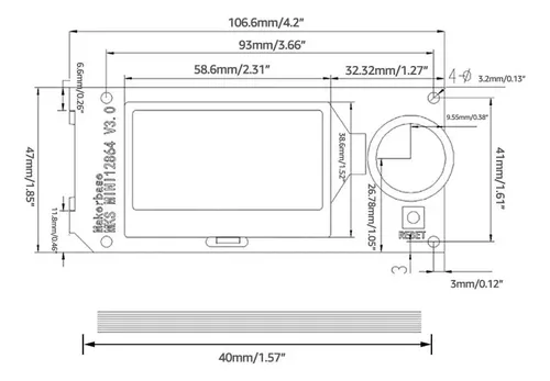 Pantalla Lcd Lateral De Tarjeta De Inserción Mini12864 V3.0 Para Pantalla 3d