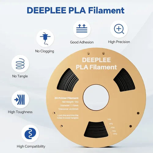 Deeplee Pla 1.75mm Filamento Para Impresora 3d, Precisión Di