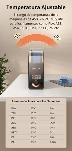 Caja Secadora De Filamento Creality 2.0 Pla Petg Tpu Abs Color Negro