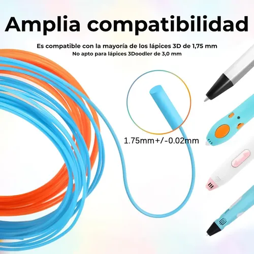 Filamento Pla Mix Colores 100 Mts Pack 1.75mm Para Lápiz 3d