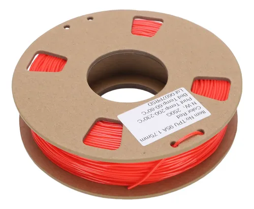 Filamento De Impresora 3d Rojo Rojo 95a, 250 G, 1,75 Mm, Tpu