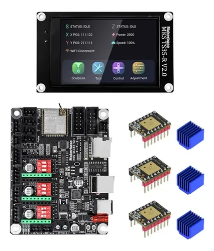 Controlador Fuera De Línea Mks Dlc32 Grbl De 32 Bits Con Pantalla Lcd Ts35