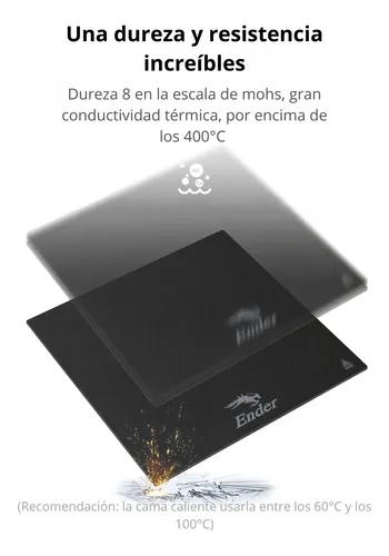Cama Vidrio Pei Creality 235×235
