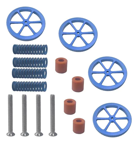 Kit Nivelador Azul Con Resortes Y Tornillos Para Ender 3d