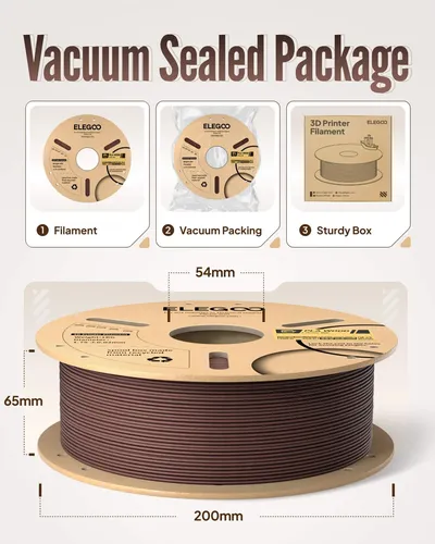 Filamento Pla Elegoo, 1,75 Mm, Madera De Nogal, 1 Kg