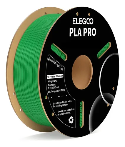 Filamento 3D PLA PRO 1.75mm 1 Kg Elegoo Verde Alta Precisión