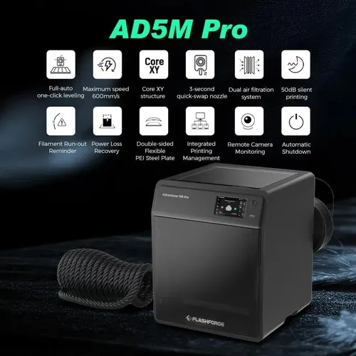 Impresora 3D Flashforge Adventurer 5M Pro Con Nivelación Automática y Control Remoto