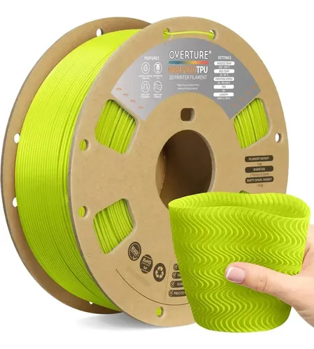 Filamento Tpu 1.75mm Para Impresora 3d Flexible 1kg-verde