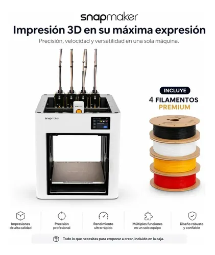 Impresora 3d Snapmaker U1 Fdm Multicabezal Multicolor Color Blanco