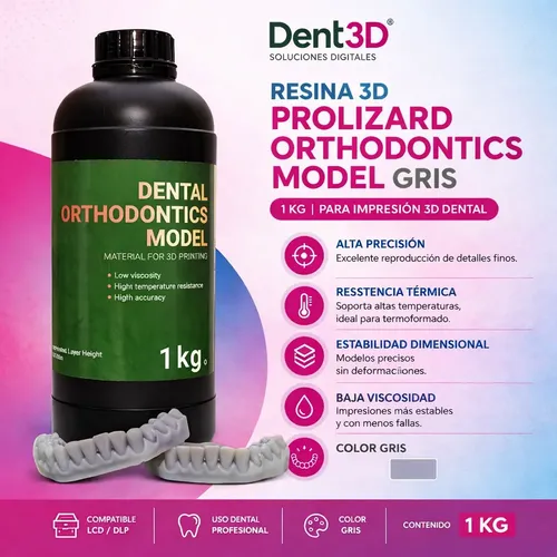 Resina 3d Prolizard Orthodontics Model Gris 1kg Ortodoncia