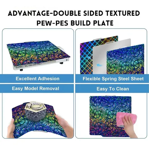 Impresora 3d Grid + Rainbow Gear Cool Build Plate Para Bambu