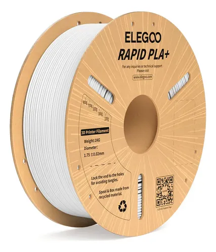 Filamento Rapid Pla Plus Elegoo Diámetro 1,75mm 1kg 600 Mm/s Color Blanco