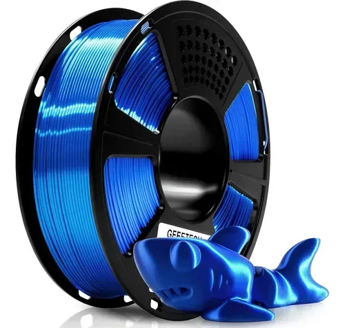 Filamento Pla Seda Metalizado Azul Real 1 75mm 1kg Plateado