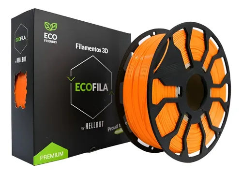 Filamento Pla Impresora 3d Hellbot Ecofila 1kg 1.75mm Color Naranja