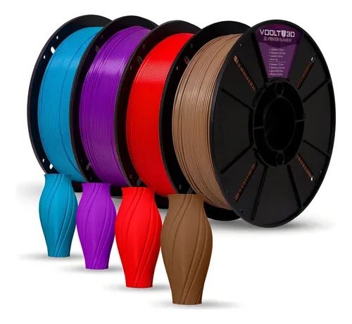 Filamento Petg Cores Volt3D, 1 kg, color negro