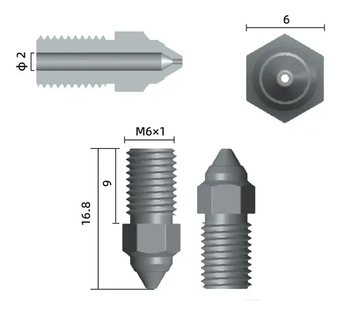 Pico Nozzle Ender-3 V3 Se Chapado En Cobre