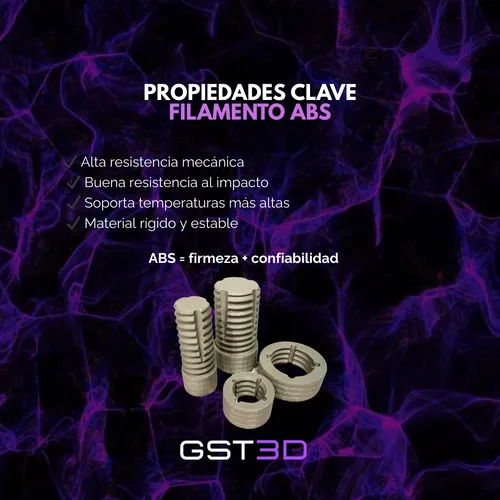 Filamento Abs Rollo X1 Kg Gst3d Color Blanco