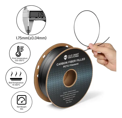 Filamento Petg De Fibra De Carbono Sainsmart, Resistente